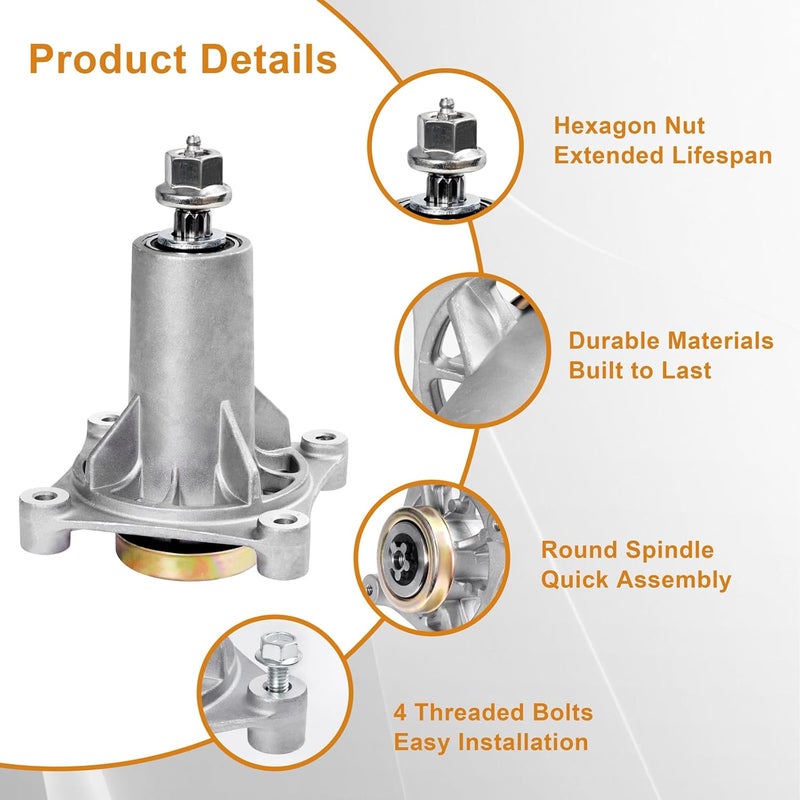Antanker 187292 187281 587819701 532187281 587253301 Spindle Assembly Fit for yth22v46 Spindle for Husqvarna AYP Crafts Man 42" 46" 48" 54" Lawn Mower Deck(2 Pack) - Image 4